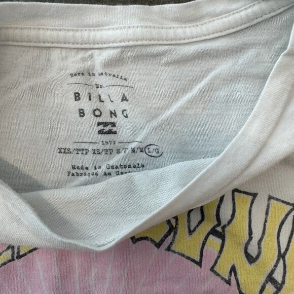 Vintage Y2K Billabong Surf Ocean Summer Waves Beach Crop Casual Graphic Tee L - Picture 3 of 5